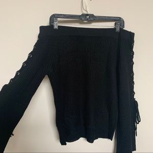 Buckle Off the Shoulder Sweater